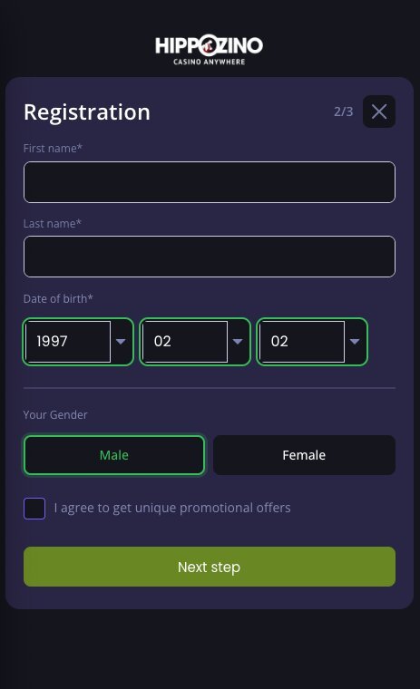 Fill in your personal details