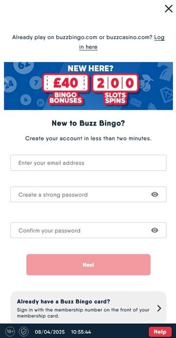 How to sign up to Buzz Bingo casino