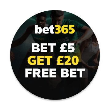 Bet365 betting offer with text bet 5 get 20 free bet