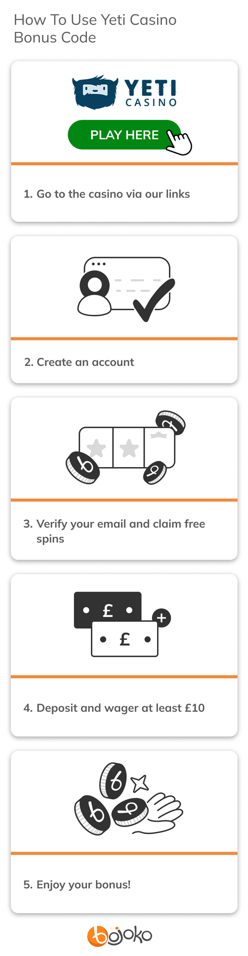 How to use Yeti Casino bonus code