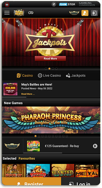 This is how VideoSlots online casino looks like