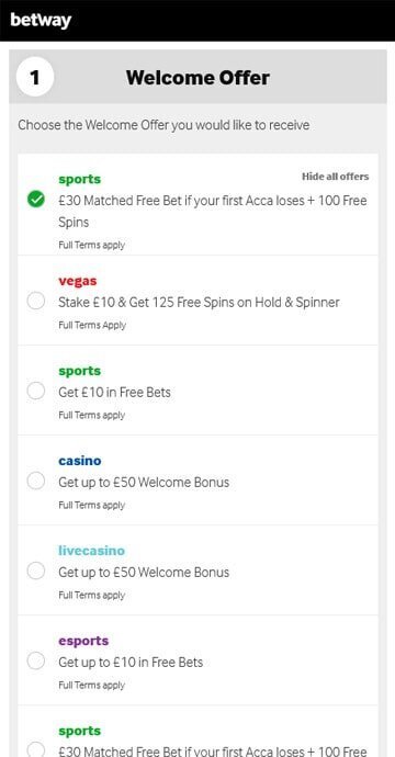 Where to enter the Betway Promo Code