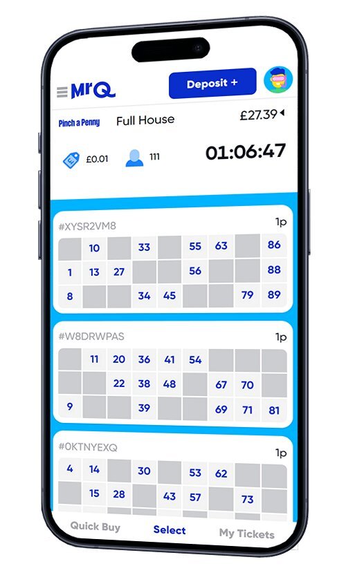 An Apple phone showing a bingo game