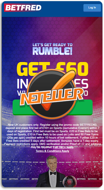 Betfred betting site allows neteller deposits and withdrawals