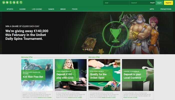 Unibet in February 2019