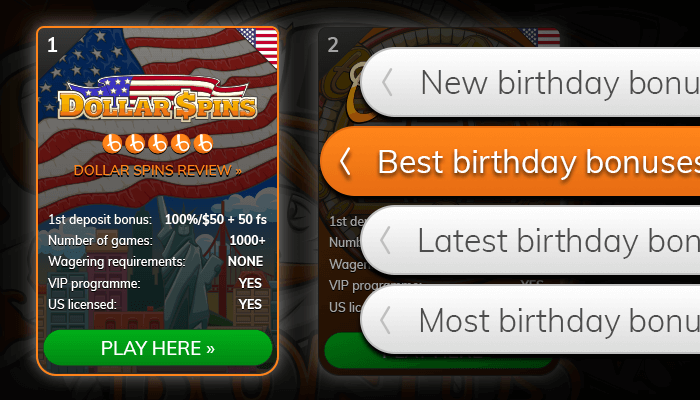 Select a casino offering a birthday bonus from our list