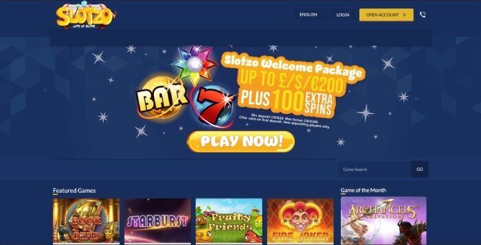 Slotzo casino in July 2019