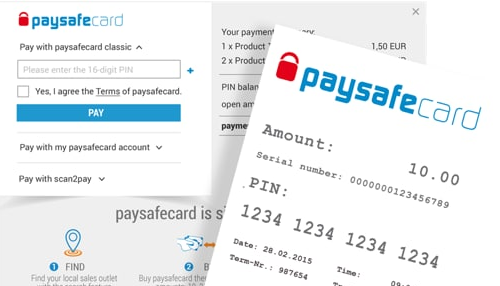 Enter pin code to betting site and make Paysafecard deposit to betting site