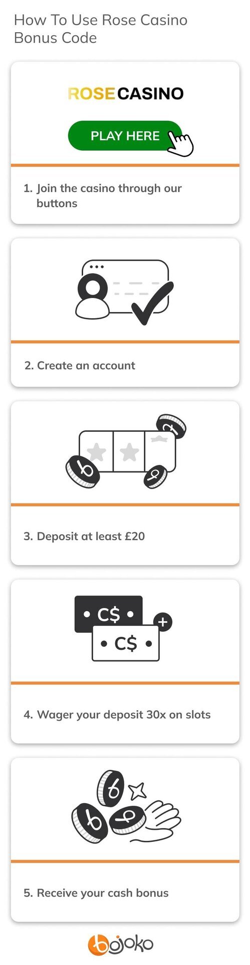 How to use Rose Casino bonus code