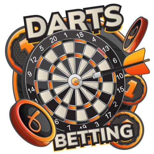 A betting-themed darts board