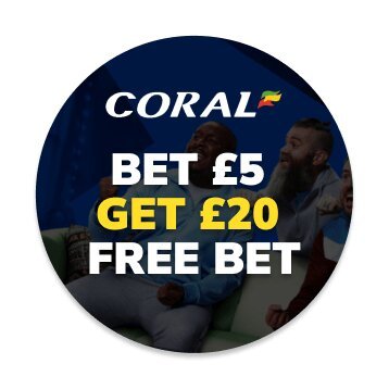 Coral betting offer with text bet 5 get 20 free bet