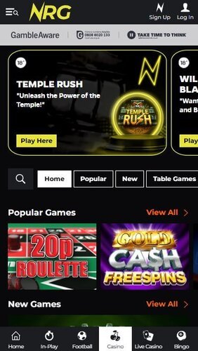 NRG Casino on mobile