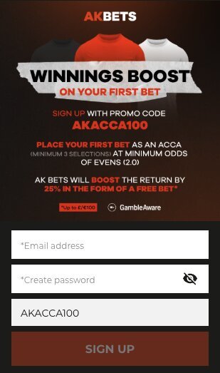 Where to enter AK bets promo code