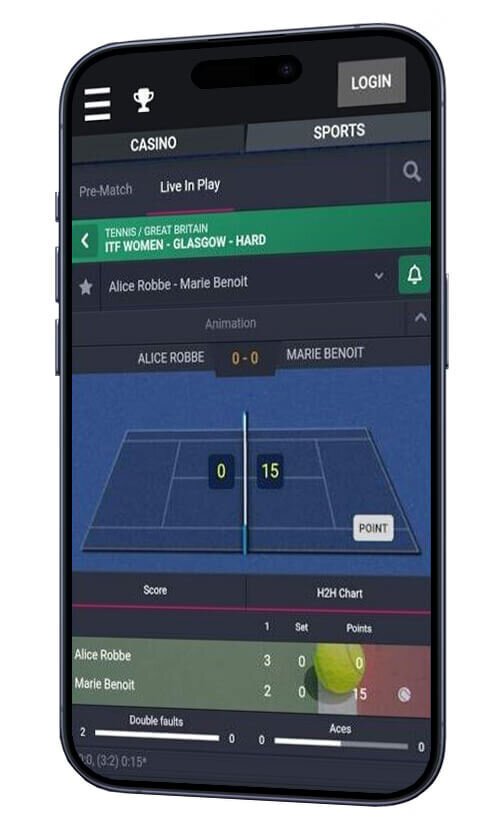 Mobile phone with an open betting app