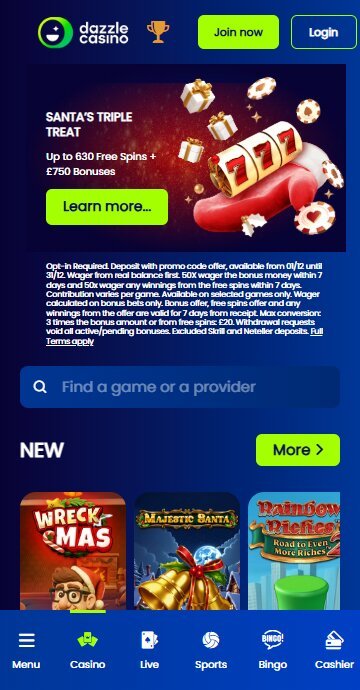 Dazzle Casino mobile