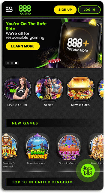 This is how 888 casino looks like on mobile