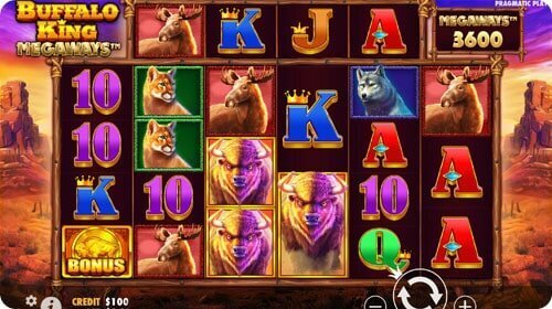 Gameplay screenshot of Buffalo King Megaways