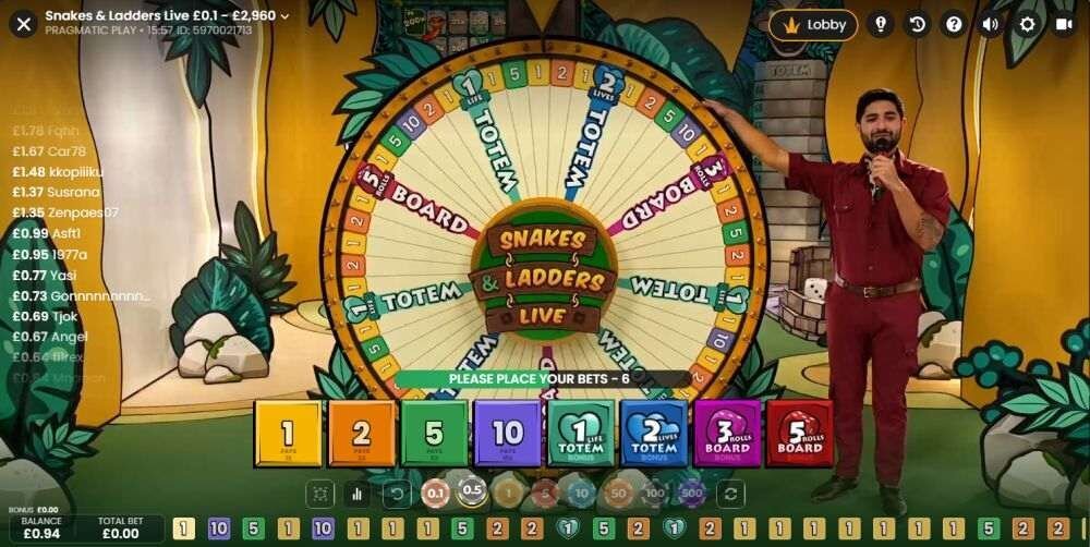 Snakes and Ladders Live Casinos UK October 2024