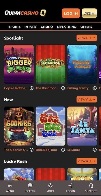 Casino games at QuinnCasino