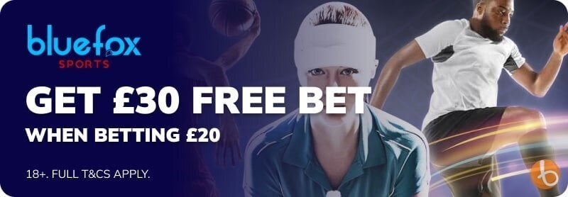 This is what the free bet offer from BlueFox Sports looks like.