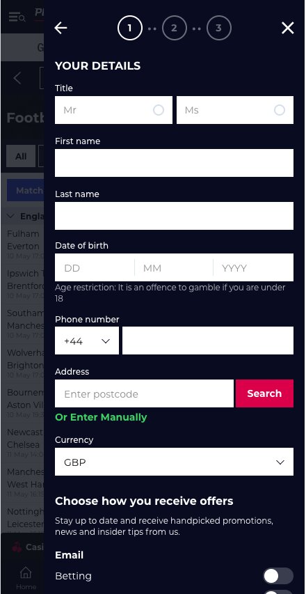 Fill in your personal details