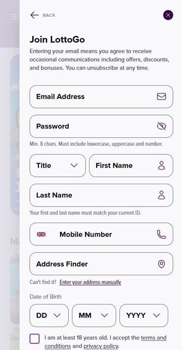 How to sign up to LottoGo
