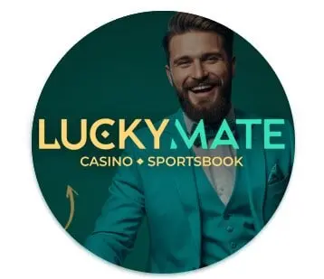 Round logo of LuckyMate Casino