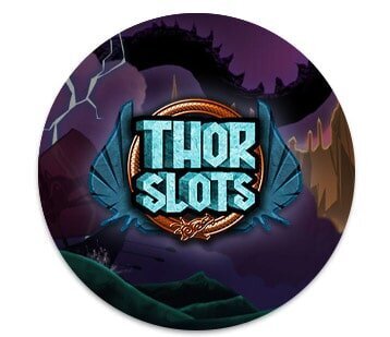 Thor Slots logo on colourful circle