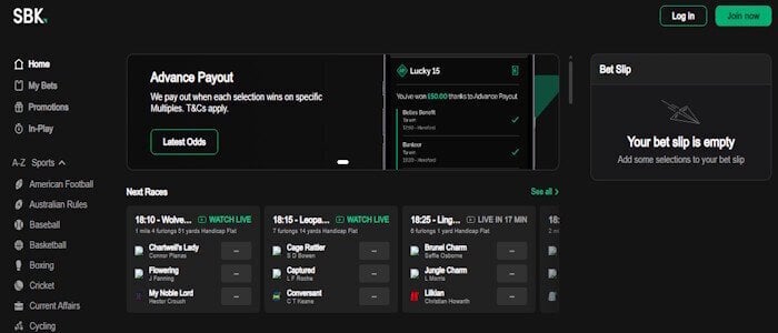 SBK betting site in January 2024
