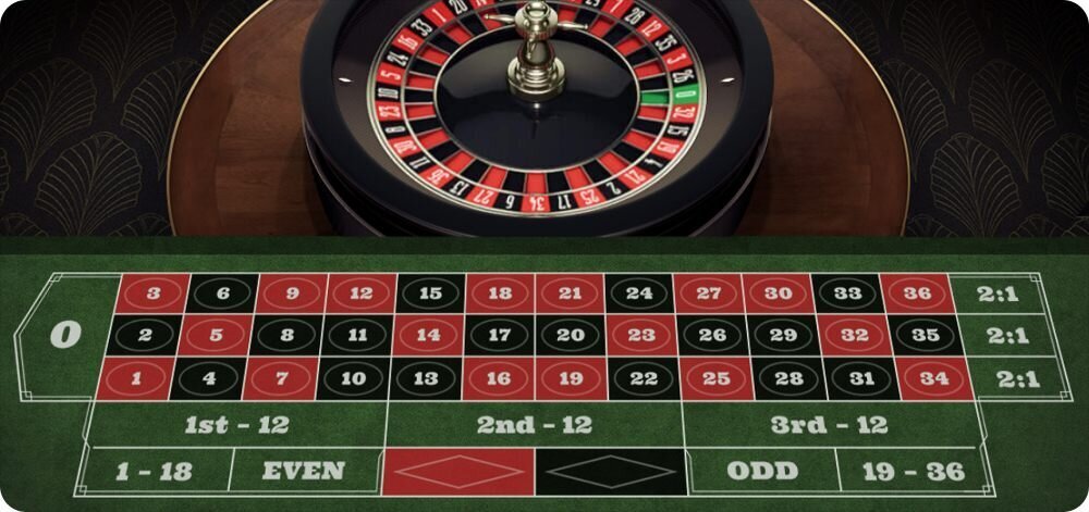 European roulette table at an online casino