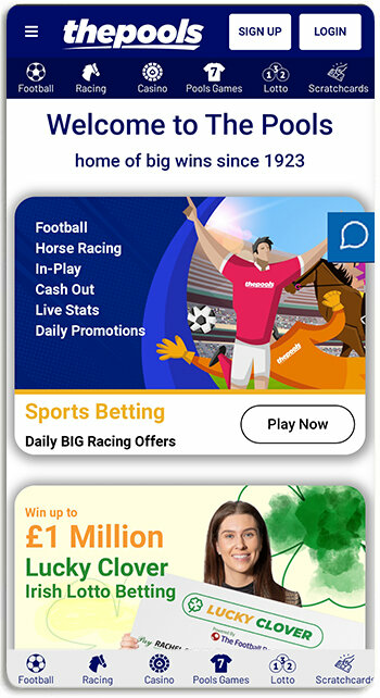 This is what thepools bookmaker looks like on mobile