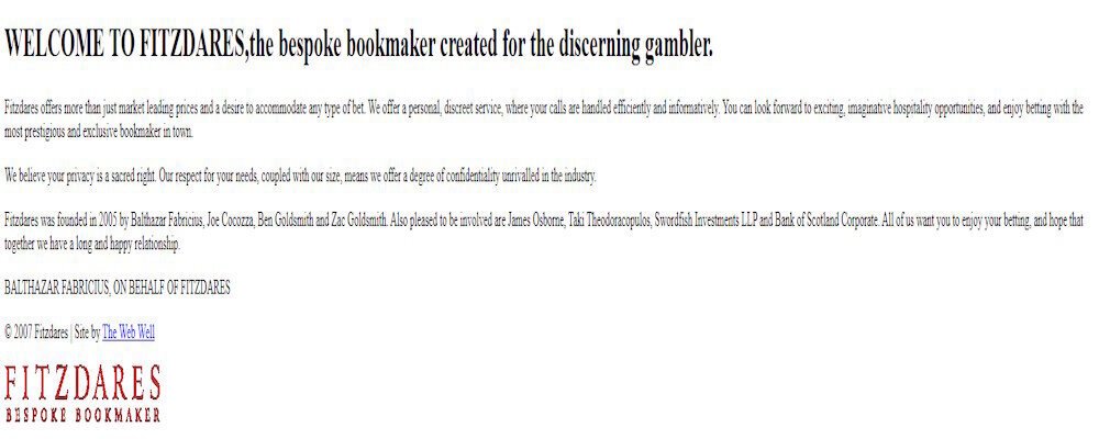 Fitzdares betting in May 2007