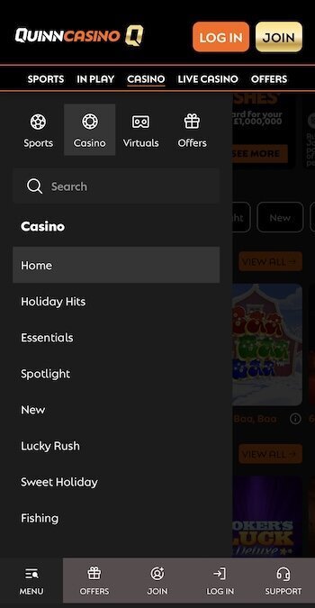 Mobile casino at QuinnCasino