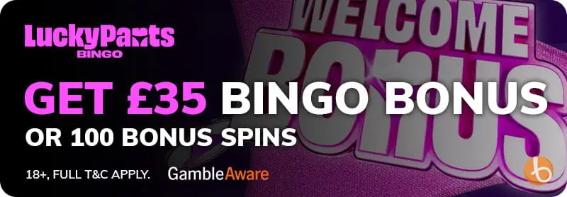 Welcome bonus from Lucky Pants Bingo
