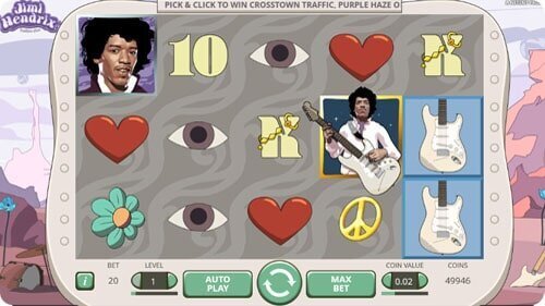 Jimi Hendrix online slot screenshot