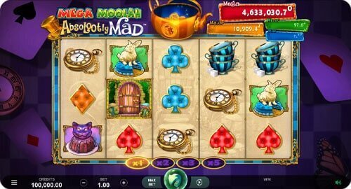 Absolootly Mad Mega Moolah slot screenshot