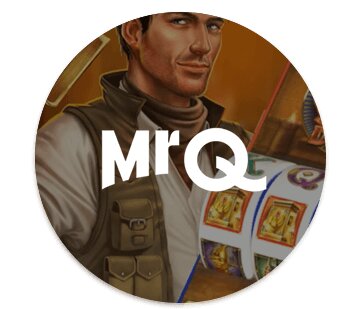MrQ Casino logo on a slot themed circle