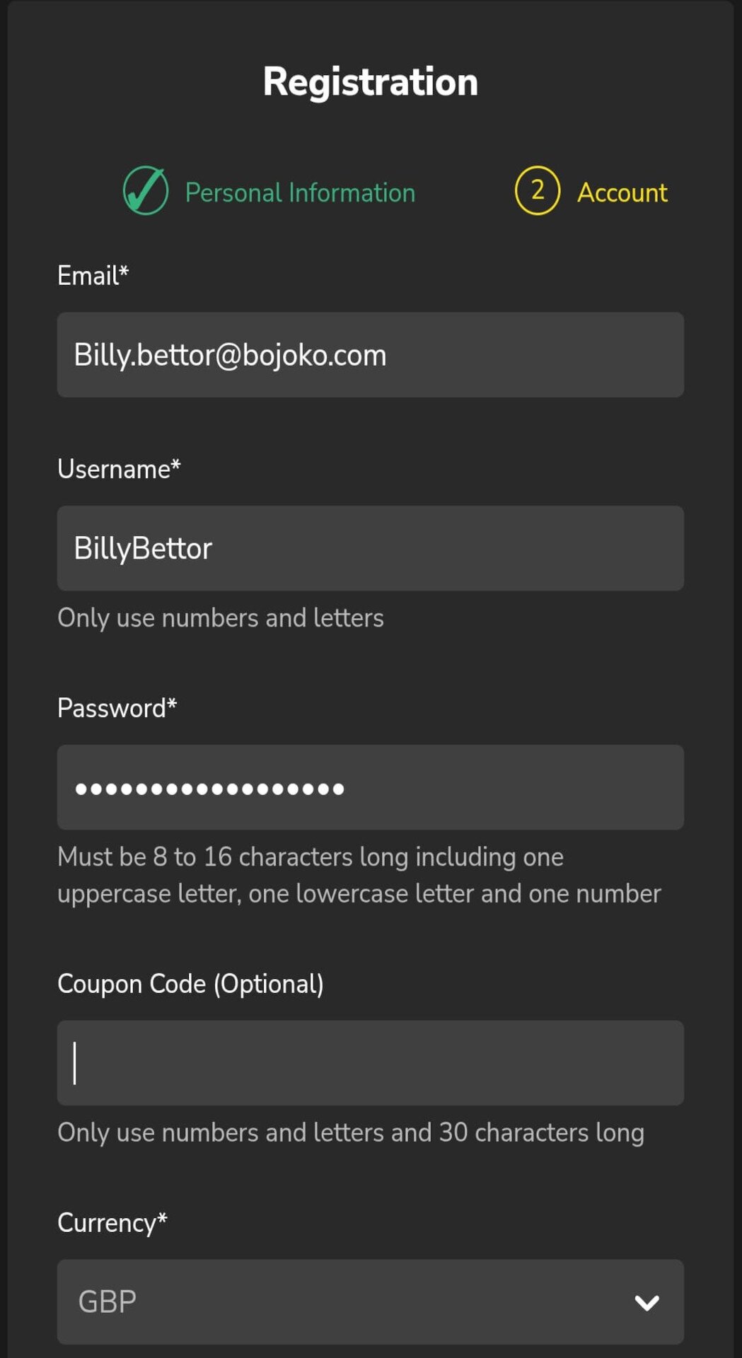 Give personal details