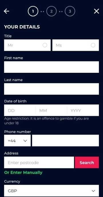 Planet Sport Bet registration step 2
