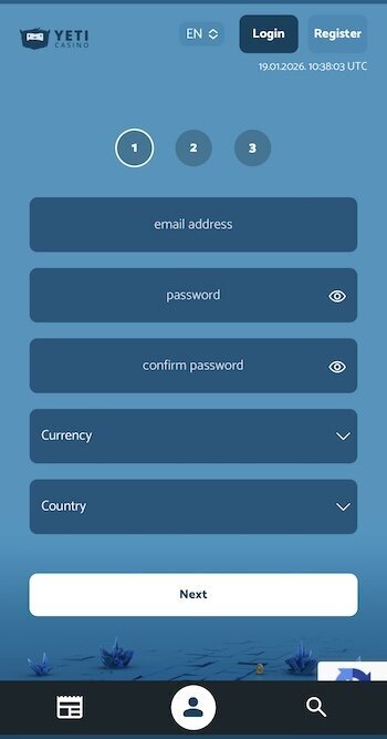 Sign up at Yeti Casino