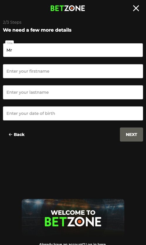 Enter your personal details