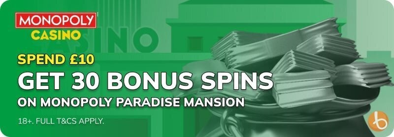 Monopoly Casino bonus offer banner