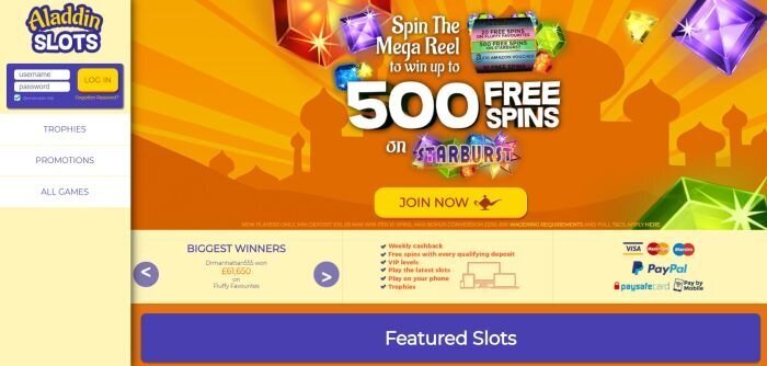 Aladdin Slots in January 2019