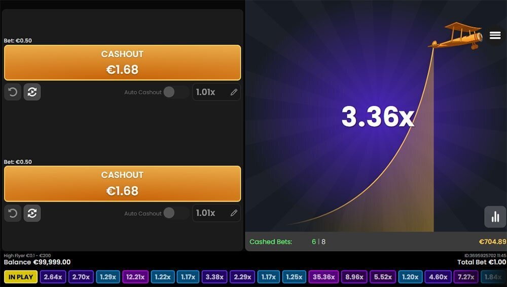 High Flyer crash gambling game