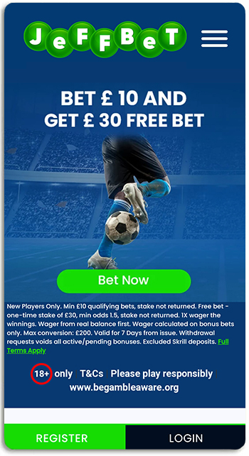 Claim your Jeffbet sign up offer with mobile device