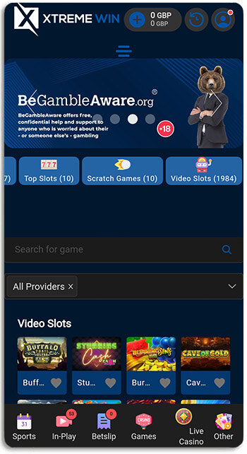 How does Xtremewin mobile casino look like