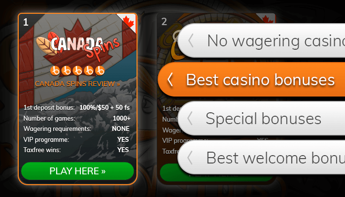 Find the best bonuses from our casino list