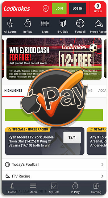 Ladbrokes accepts Apple Pay deposits