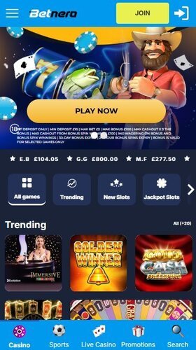 BetNero Casino on mobile