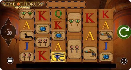 Gameplay screenshot of Eye of Horus Megaways